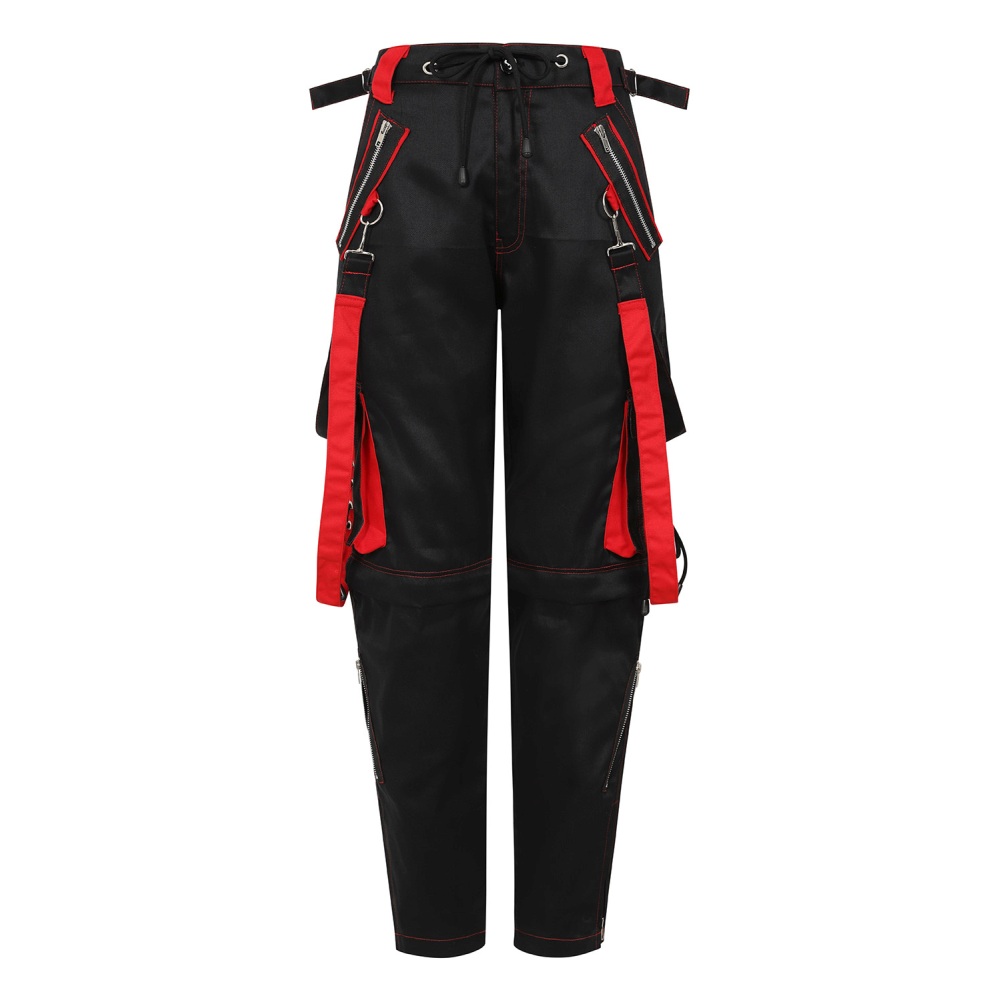 Banned - Sine Strappy Hose gerades bein - Schwarz/Rot